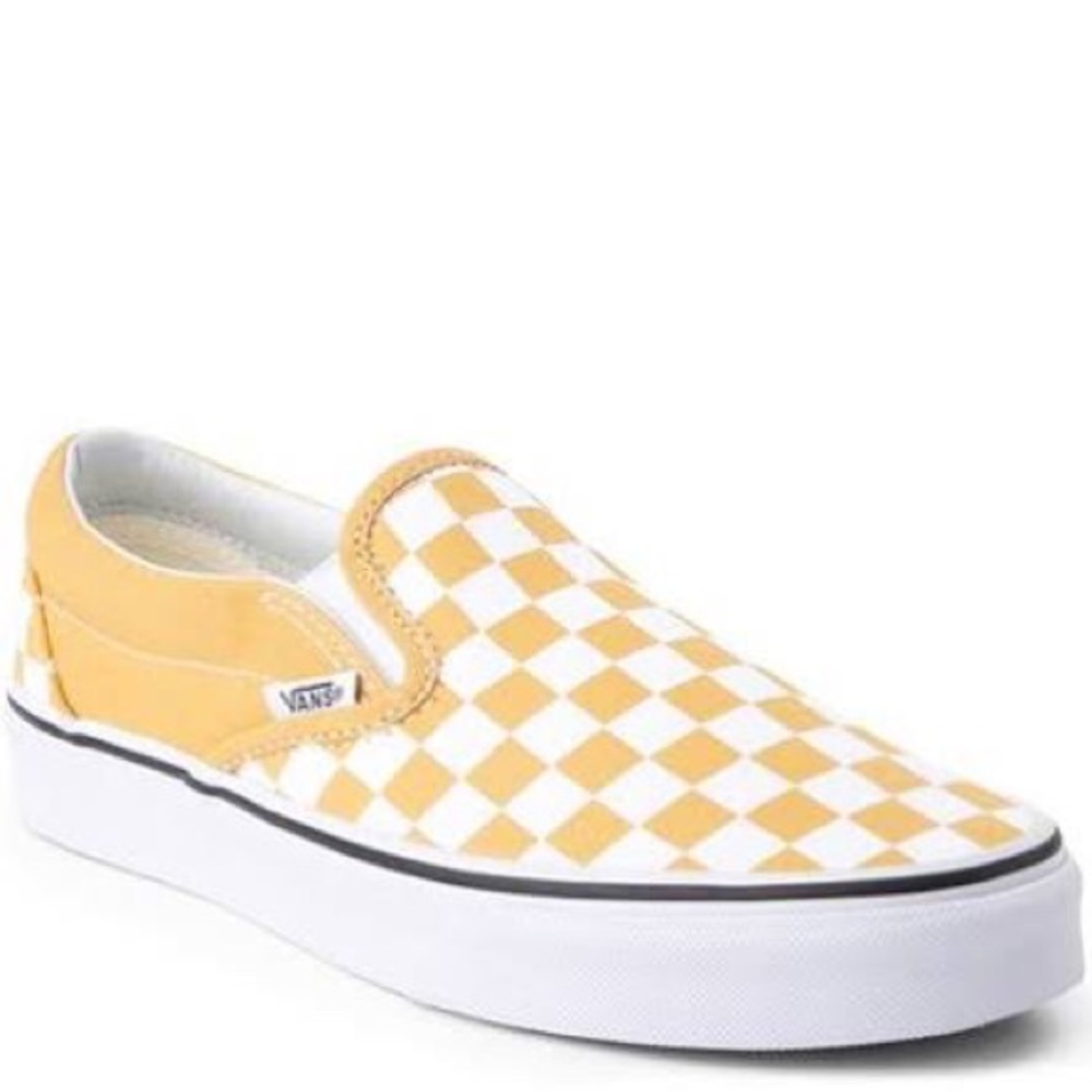 NWOT yellow checkered vans